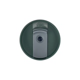 BlenderBottle 2-in-1 Shaker Tumbler lid with slider closed, offering a leak-proof experience. The sea green bottle features a darker green lid and blue slider. | Color#Sea Glass
