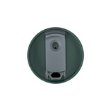 BlenderBottle 2-in-1 Shaker Tumbler lid with slider open for easy sipping. The sea green bottle features a darker green lid and blue slider. | Color#Sea Glass