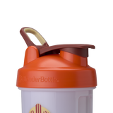 Light Side ProSeries odor-resistant shaker bottle with orange lid and terracotta color easy open flip cap. | Color#Light Side