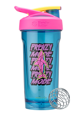 Frenzy Mode Strada Tritan Shaker in blue and pink. | Color#Frenzy Mode