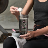 Woman pouring protein powder into a Minnie Mouse shaker bottle BlenderBottle - Mickey & Minnie - Pro Series - Minnie - Attitude is Everything | Color#Minnie - Attitude is Everything_Size#28oz